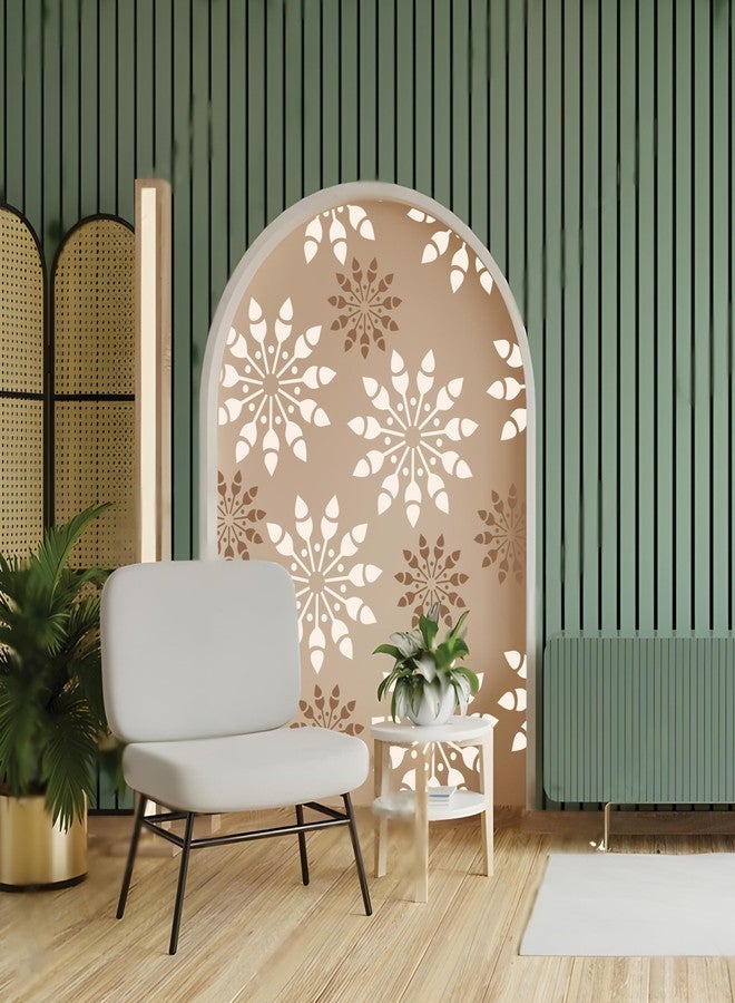 StenCart Ornament Floral Pack of 2 Stencil for Wall Painting Home DIY Reusable Wall Stencil Design for Wall Decoration (16-inch x 24 inch) - Combo of 2 - Image 1